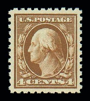 US Stamps Price Scott #465 - 4c 1916 Washington Perf 10. Matthew Bennett International, Dec 2007, Sale 325, Lot 2121