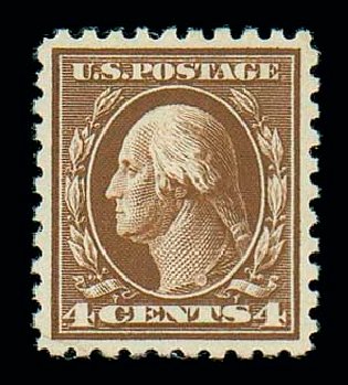 US Stamp Value Scott # 465: 1916 4c Washington Perf 10. Matthew Bennett International, Dec 2007, Sale 325, Lot 2122