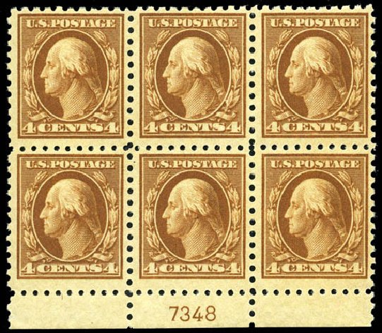 US Stamp Values Scott Catalogue # 465: 1916 4c Washington Perf 10. Matthew Bennett International, Jun 2008, Sale 328, Lot 982