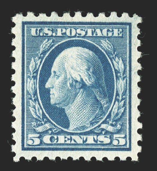 Value of US Stamp Scott #466: 1916 5c Washington Perf 10. Spink Shreves Galleries, Nov 2012, Sale 141, Lot 168