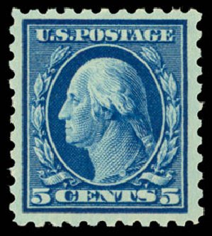 Values of US Stamps Scott Catalog # 466: 1916 5c Washington Perf 10. Daniel Kelleher Auctions, Dec 2014, Sale 661, Lot 379