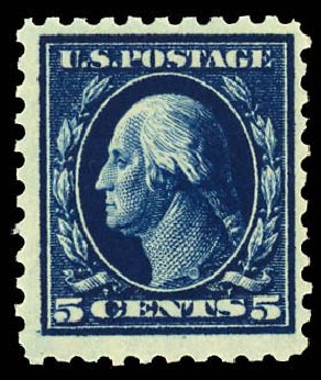 Values of US Stamp Scott Cat. # 466: 5c 1916 Washington Perf 10. Daniel Kelleher Auctions, Dec 2012, Sale 633, Lot 831