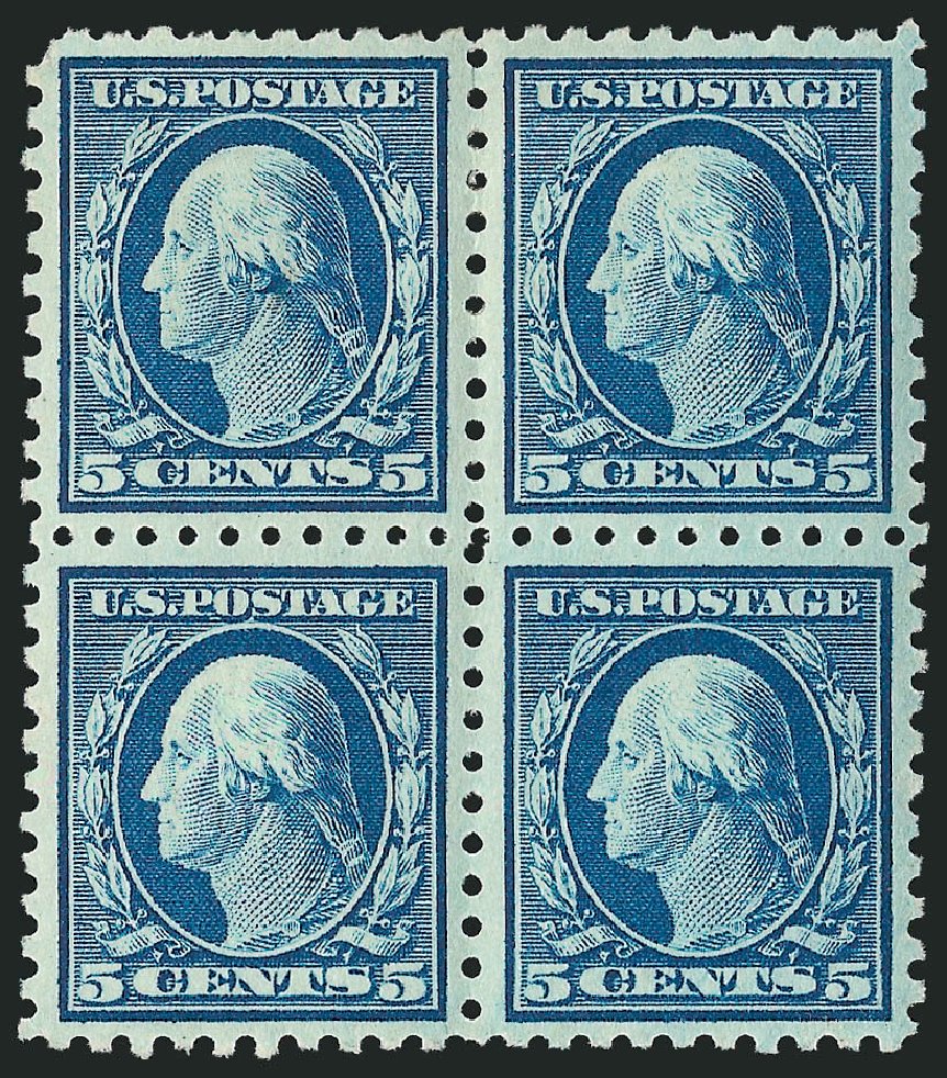 US Stamps Price Scott 466: 1916 5c Washington Perf 10. Robert Siegel Auction Galleries, Dec 2009, Sale 982, Lot 5862