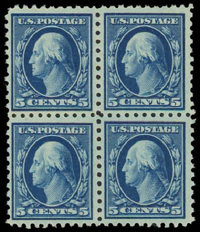 US Stamp Price Scott #466 - 5c 1916 Washington Perf 10. Daniel Kelleher Auctions, Jul 2011, Sale 625, Lot 986
