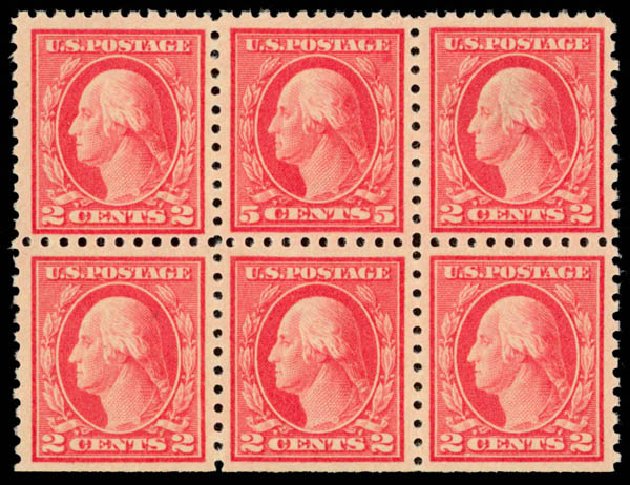 Values of US Stamp Scott Catalog # 467 - 1917 5c Washington Perf 10 error. Daniel Kelleher Auctions, Sep 2013, Sale 639, Lot 3587