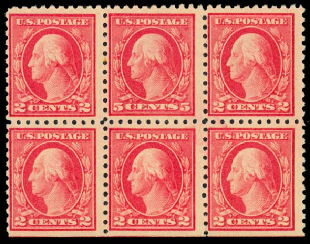 Price of US Stamps Scott Cat. 467 - 1917 5c Washington Perf 10 error. Daniel Kelleher Auctions, Sep 2013, Sale 639, Lot 447