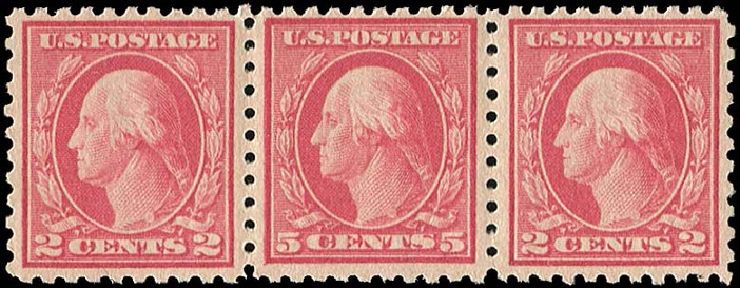 US Stamps Prices Scott Cat. #467 - 1917 5c Washington Perf 10 error. Regency-Superior, Nov 2014, Sale 108, Lot 877