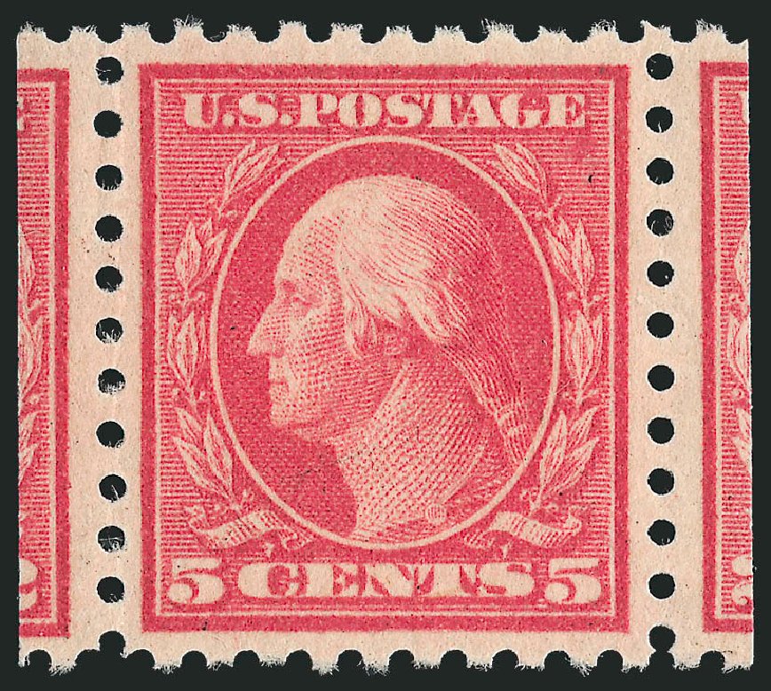 Prices of US Stamp Scott Catalogue 467 - 1917 5c Washington Perf 10 error. Robert Siegel Auction Galleries, Sep 2009, Sale 976, Lot 2057