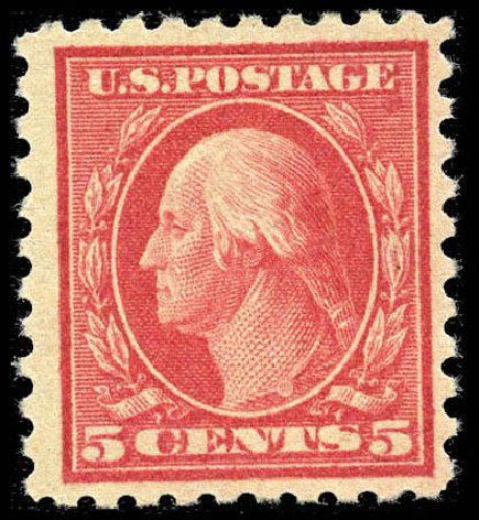 Prices of US Stamp Scott Catalogue 467: 1917 5c Washington Perf 10 error. Matthew Bennett International, Mar 2012, Sale 344, Lot 4608