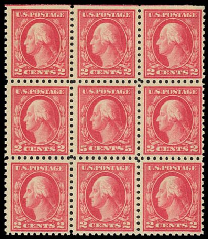 US Stamp Price Scott Cat. # 467: 5c 1917 Washington Perf 10 error. Daniel Kelleher Auctions, Jul 2011, Sale 625, Lot 988