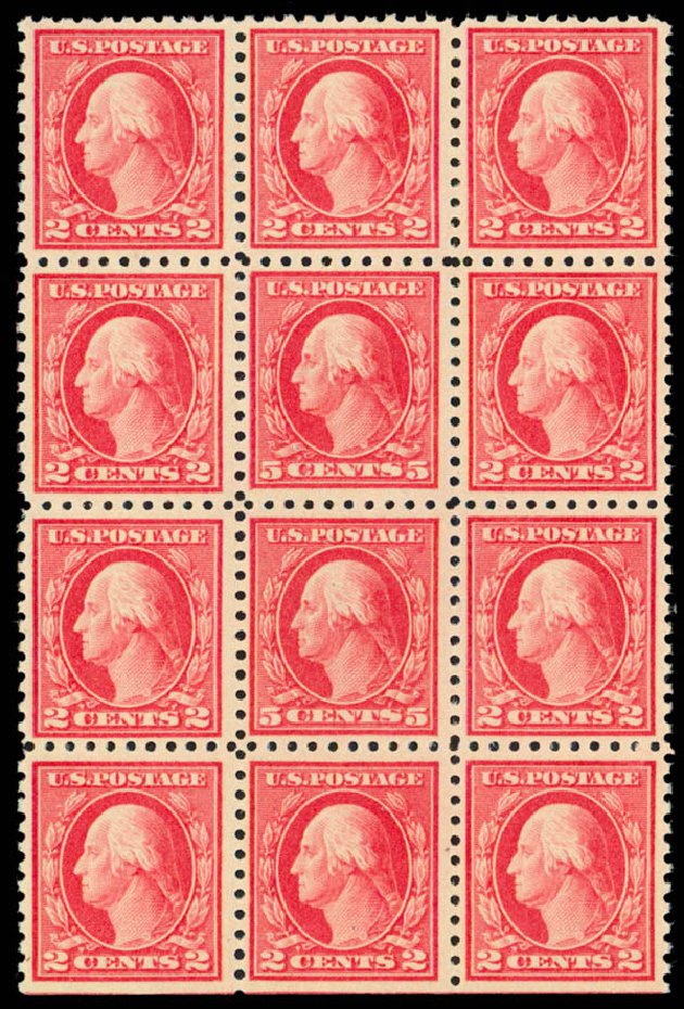 Costs of US Stamp Scott Catalogue 467: 5c 1917 Washington Perf 10 error. Daniel Kelleher Auctions, Sep 2013, Sale 639, Lot 3588