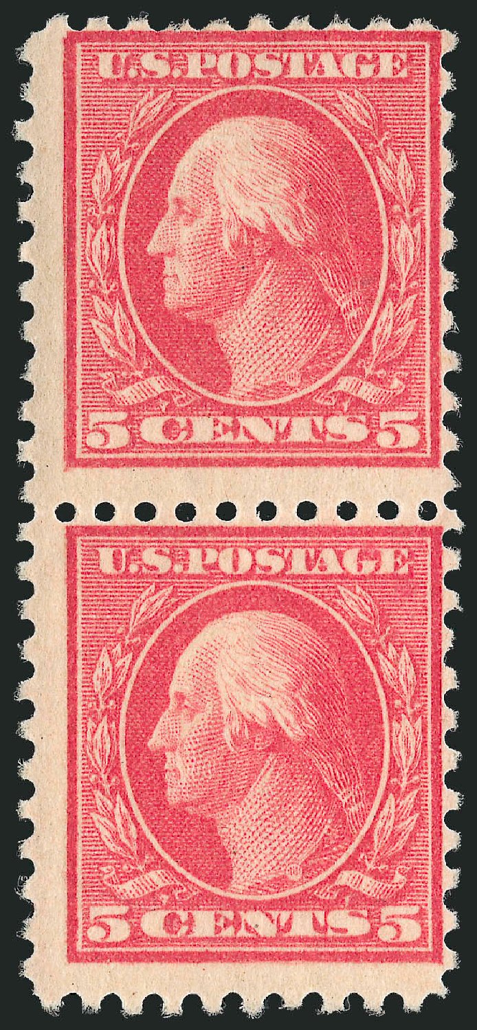 US Stamp Values Scott Cat. # 467: 5c 1917 Washington Perf 10 error. Robert Siegel Auction Galleries, Nov 2013, Sale 1061, Lot 3948