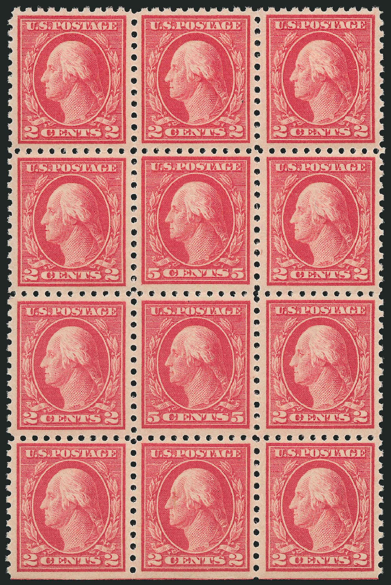 Value of US Stamp Scott Catalogue #467: 1917 5c Washington Perf 10 error. Robert Siegel Auction Galleries, Feb 2015, Sale 1092, Lot 1338