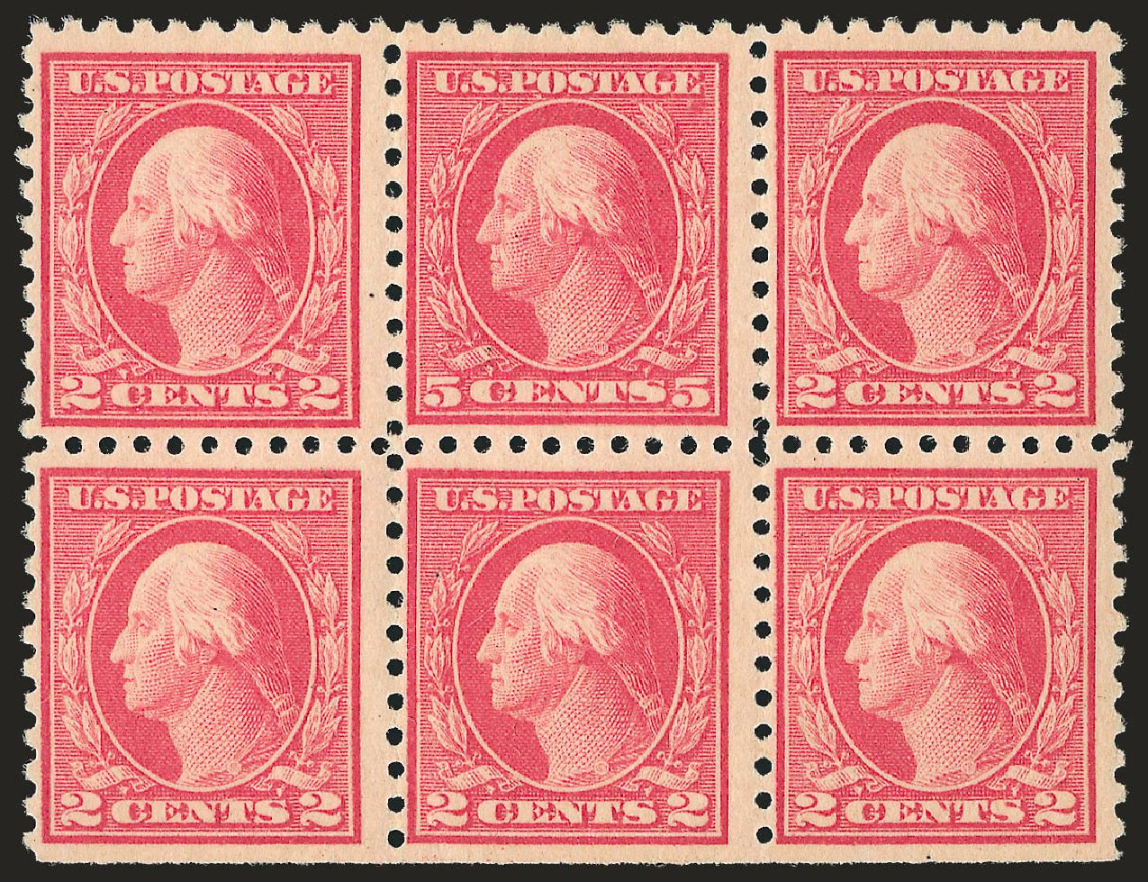US Stamps Prices Scott Catalog 467: 5c 1917 Washington Perf 10 error. Robert Siegel Auction Galleries, Sep 2009, Sale 976, Lot 2058