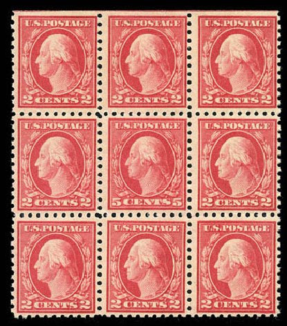Values of US Stamp Scott Catalog # 467: 1917 5c Washington Perf 10 error. Matthew Bennett International, Mar 2012, Sale 344, Lot 4609