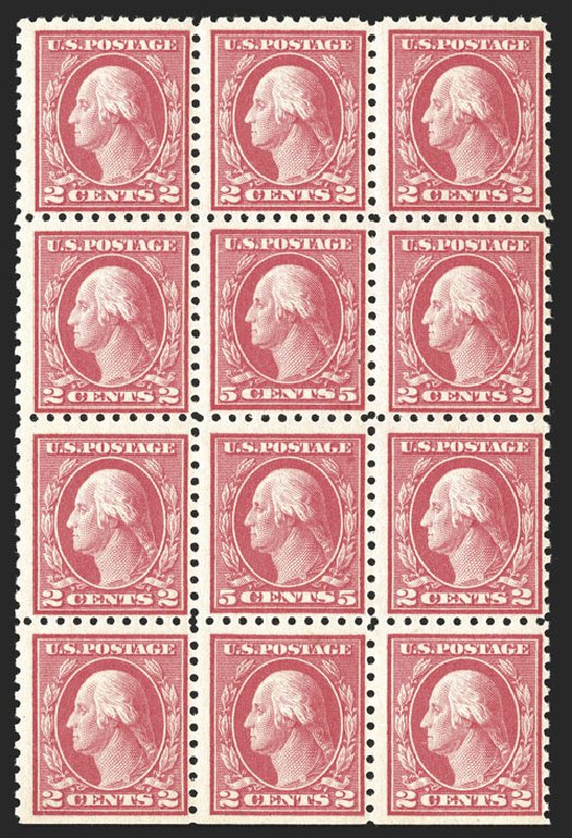 US Stamp Price Scott Cat. #467 - 1917 5c Washington Perf 10 error. Spink Shreves Galleries, Nov 2012, Sale 141, Lot 169