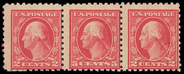 US Stamp Prices Scott 467: 5c 1917 Washington Perf 10 error. Daniel Kelleher Auctions, Oct 2012, Sale 632, Lot 1370