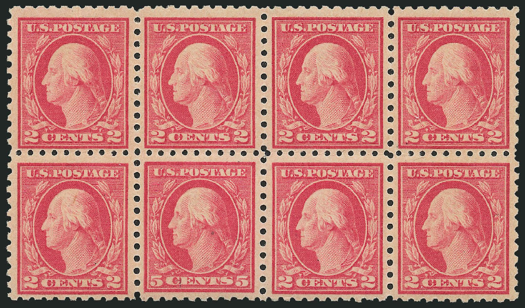 US Stamps Prices Scott Cat. 467: 1917 5c Washington Perf 10 error. Robert Siegel Auction Galleries, Jun 2011, Sale 1011, Lot 750
