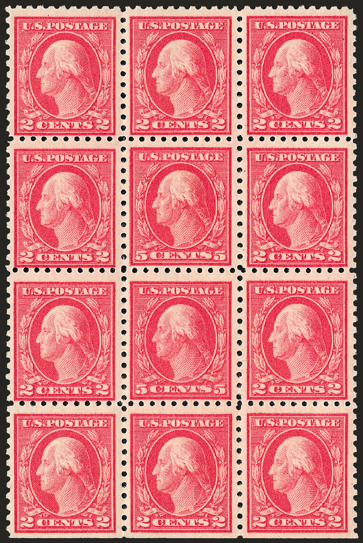 Value of US Stamps Scott Catalogue # 467 - 5c 1917 Washington Perf 10 error. Robert Siegel Auction Galleries, Sep 2008, Sale 962, Lot 2750