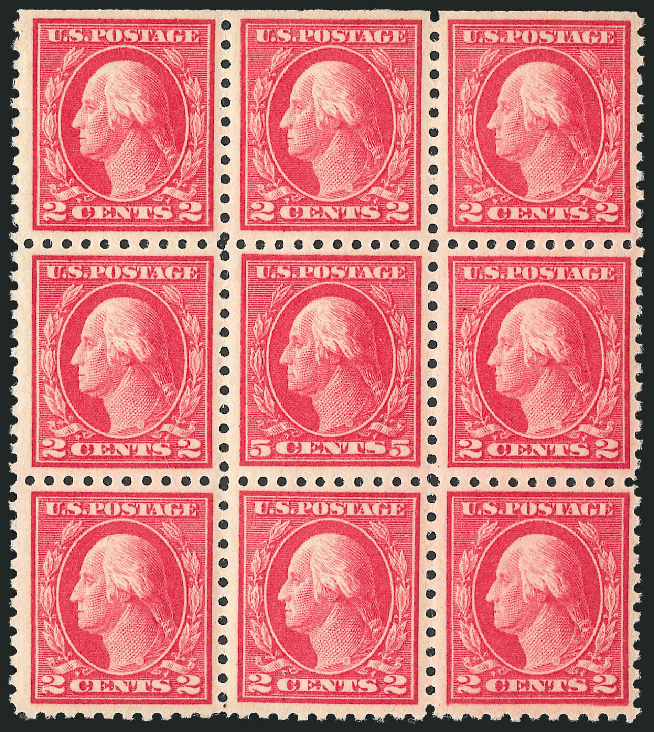 Value of US Stamps Scott Catalogue 467: 1917 5c Washington Perf 10 error. Robert Siegel Auction Galleries, Oct 2011, Sale 1013, Lot 441