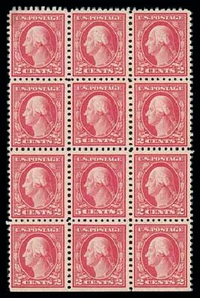 Values of US Stamp Scott Catalog 467 - 1917 5c Washington Perf 10 error. Matthew Bennett International, Dec 2007, Sale 325, Lot 2124