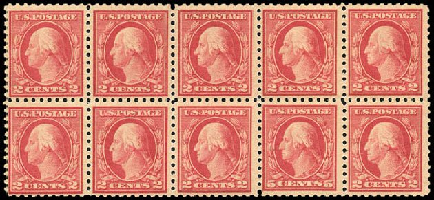 Prices of US Stamp Scott Catalog 467 - 5c 1917 Washington Perf 10 error. Matthew Bennett International, May 2014, Sale 350, Lot 614