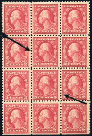 US Stamp Values Scott Catalogue # 467: 5c 1917 Washington Perf 10 error. Harmer-Schau Auction Galleries, Aug 2011, Sale 90, Lot 1534