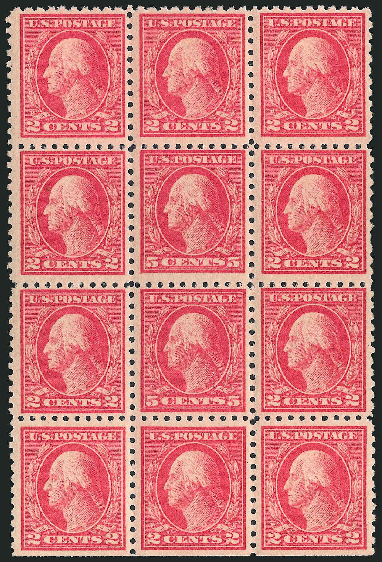 Values of US Stamps Scott Cat. 467: 5c 1917 Washington Perf 10 error. Robert Siegel Auction Galleries, Mar 2014, Sale 1067, Lot 1554