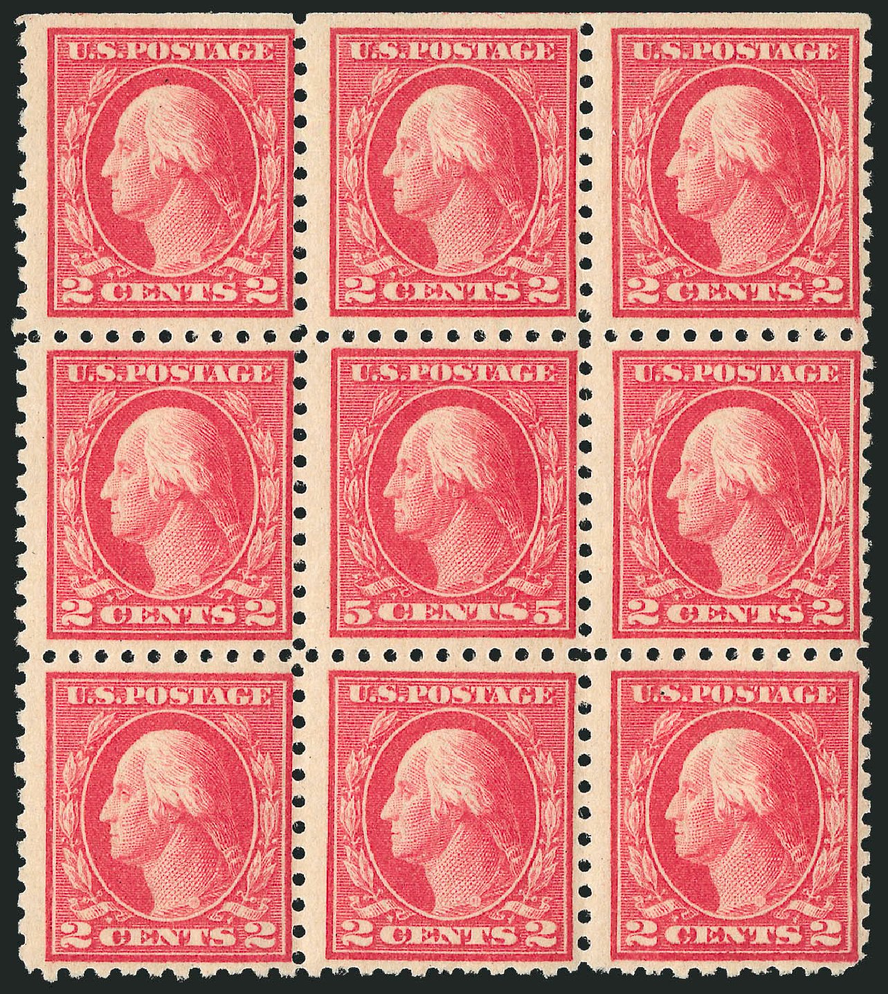 Prices of US Stamps Scott Catalogue # 467: 5c 1917 Washington Perf 10 error. Robert Siegel Auction Galleries, Dec 2014, Sale 1090, Lot 1534