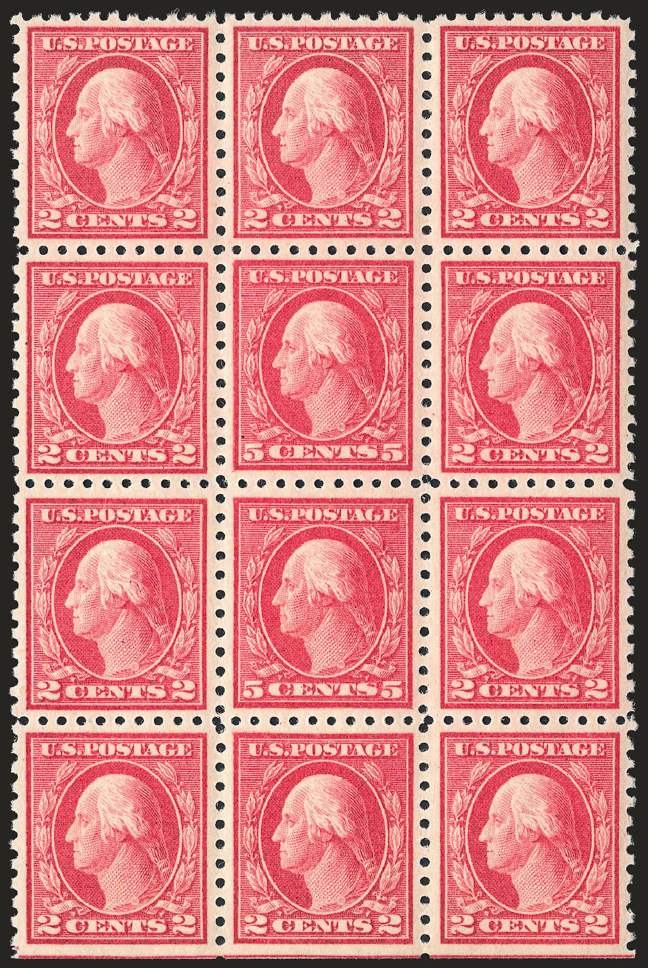 Prices of US Stamp Scott #467 - 1917 5c Washington Perf 10 error. Robert Siegel Auction Galleries, Sep 2009, Sale 968B, Lot 614