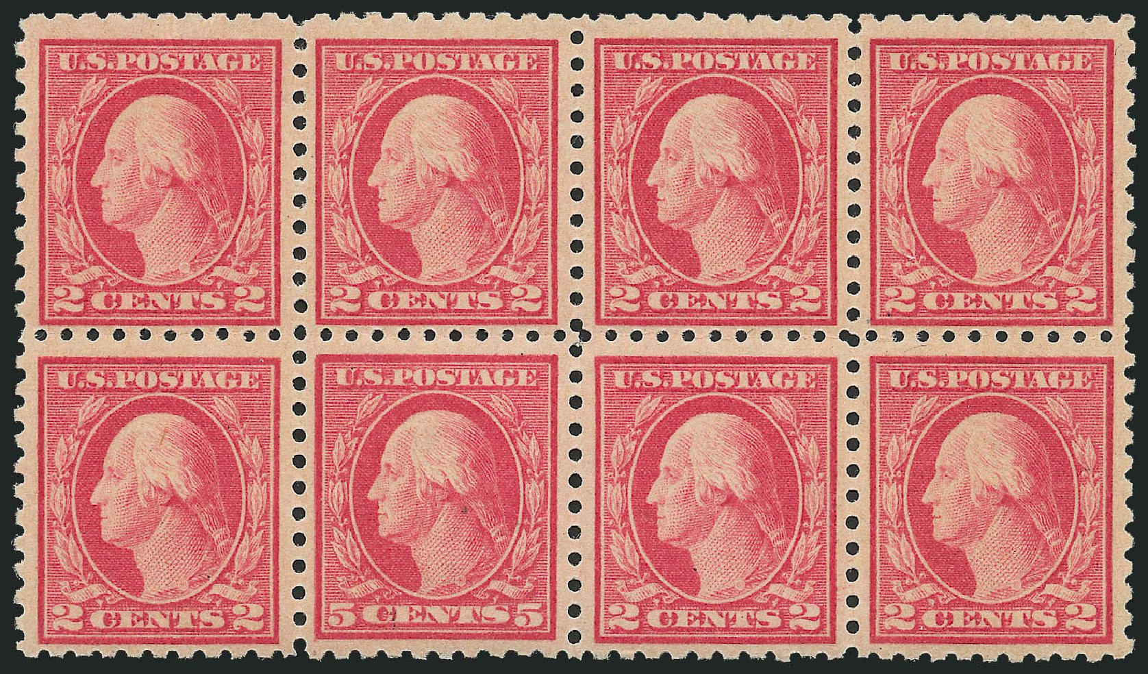 US Stamps Prices Scott Catalog 467: 1917 5c Washington Perf 10 error. Robert Siegel Auction Galleries, Oct 2010, Sale 997, Lot 6024