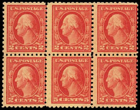 Cost of US Stamps Scott #467 - 1917 5c Washington Perf 10 error. Harmer-Schau Auction Galleries, Feb 2012, Sale 92, Lot 1165