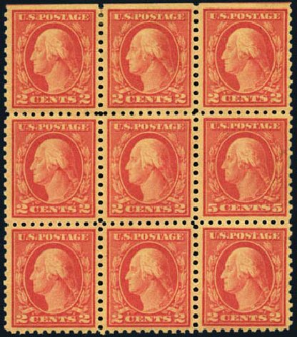 US Stamp Value Scott Catalog #467 - 5c 1917 Washington Perf 10 error. Harmer-Schau Auction Galleries, Jan 2013, Sale 96, Lot 575