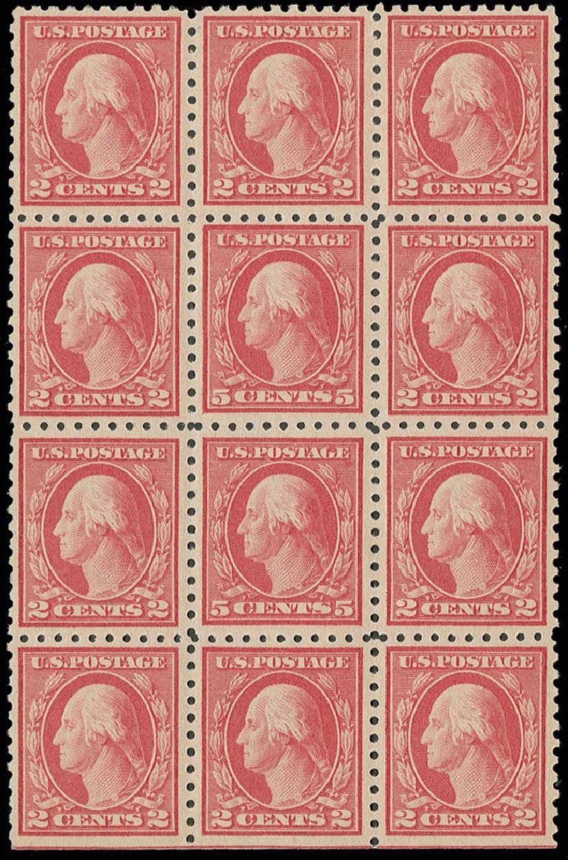 Value of US Stamps Scott # 467 - 5c 1917 Washington Perf 10 error. H.R. Harmer, Jun 2013, Sale 3003, Lot 1325