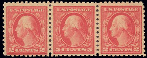 US Stamps Value Scott #467 - 1917 5c Washington Perf 10 error. Daniel Kelleher Auctions, Feb 2013, Sale 634, Lot 295