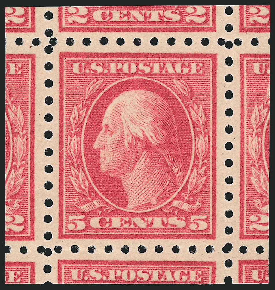 US Stamp Prices Scott # 467: 1917 5c Washington Perf 10 error. Robert Siegel Auction Galleries, Dec 2011, Sale 1017, Lot 825