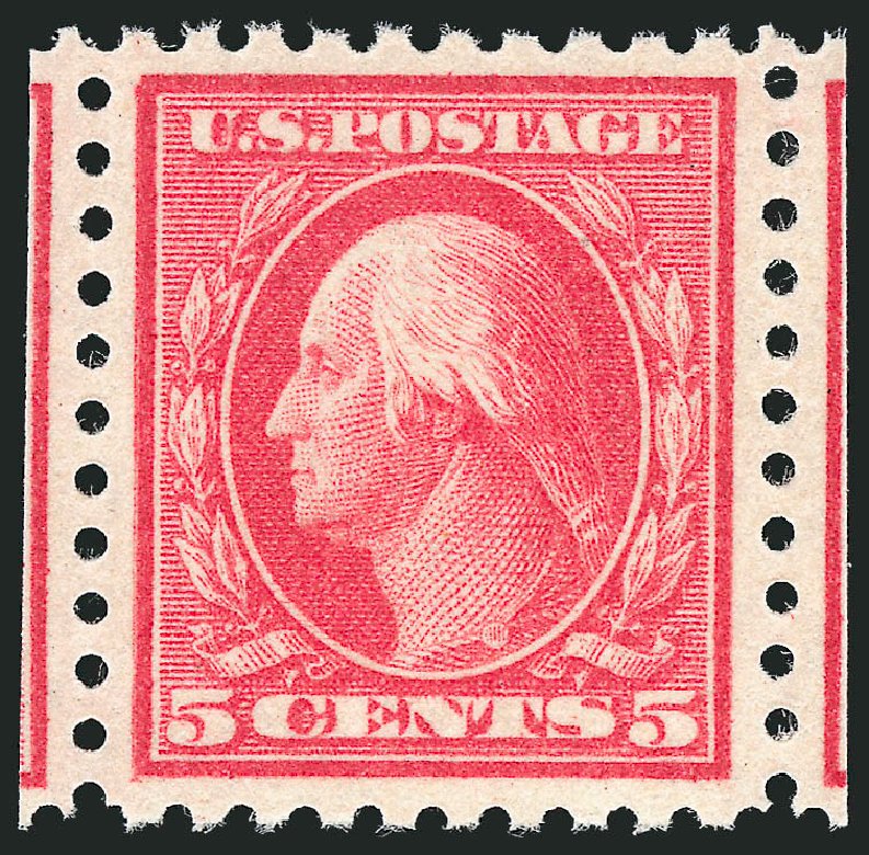 US Stamps Values Scott Catalogue #467 - 1917 5c Washington Perf 10 error. Robert Siegel Auction Galleries, Nov 2012, Sale 1034, Lot 435