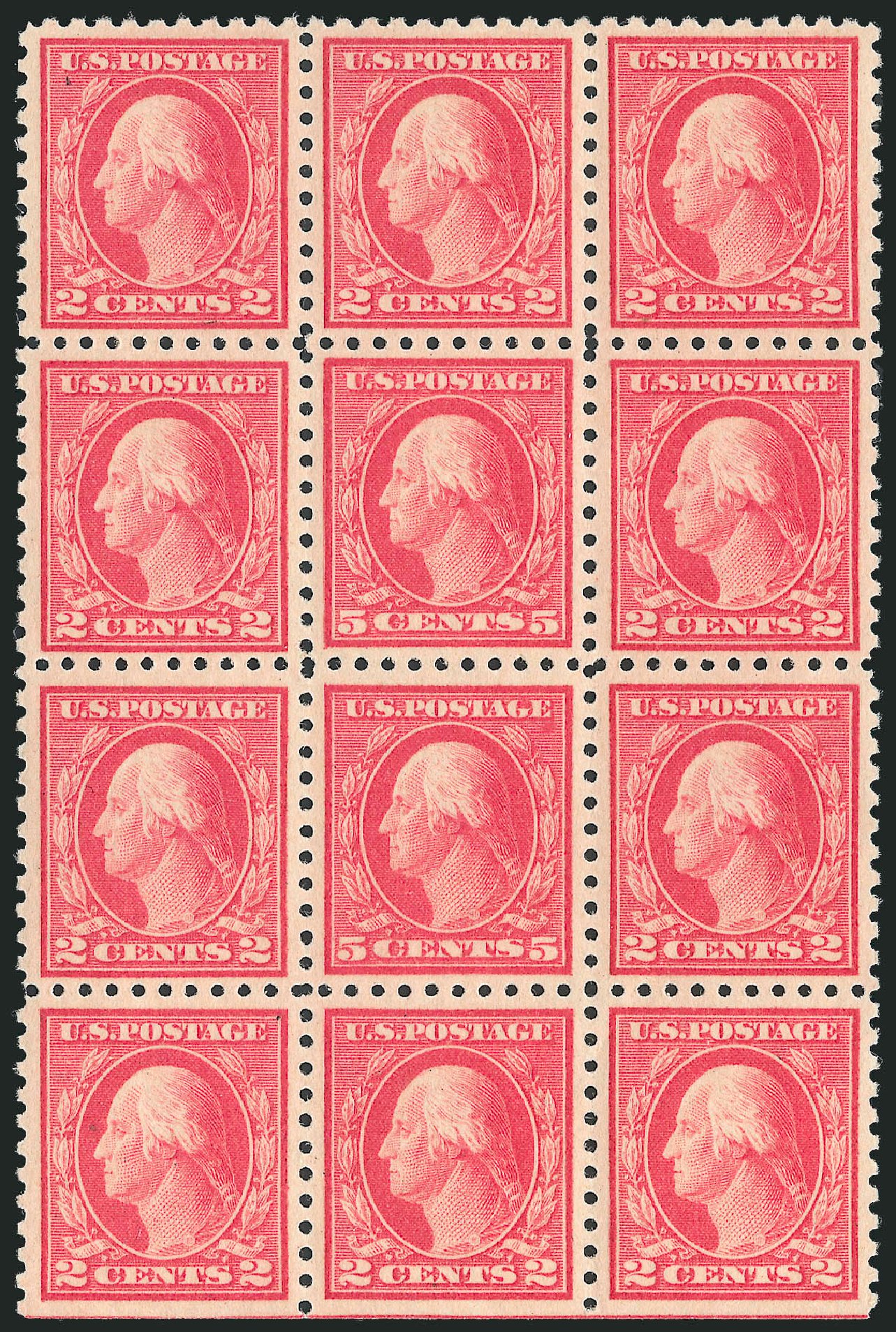 US Stamps Value Scott #467 - 1917 5c Washington Perf 10 error. Robert Siegel Auction Galleries, Jul 2013, Sale 1050, Lot 585