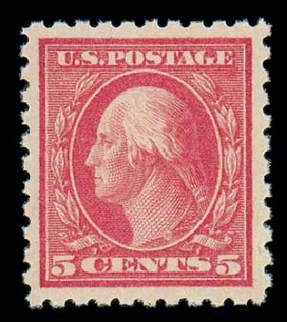 US Stamp Values Scott 467 - 5c 1917 Washington Perf 10 error. Matthew Bennett International, Oct 2007, Sale 322, Lot 2232