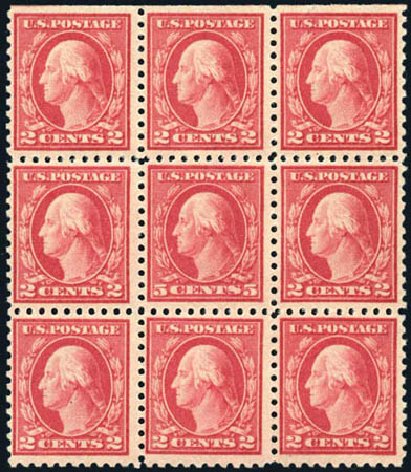 US Stamps Value Scott Catalogue # 467: 5c 1917 Washington Perf 10 error. Harmer-Schau Auction Galleries, Aug 2011, Sale 90, Lot 1533