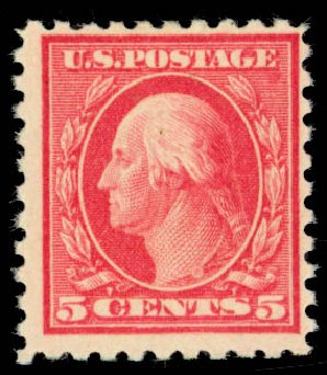 US Stamp Prices Scott 467 - 1917 5c Washington Perf 10 error. Daniel Kelleher Auctions, Sep 2013, Sale 639, Lot 1183