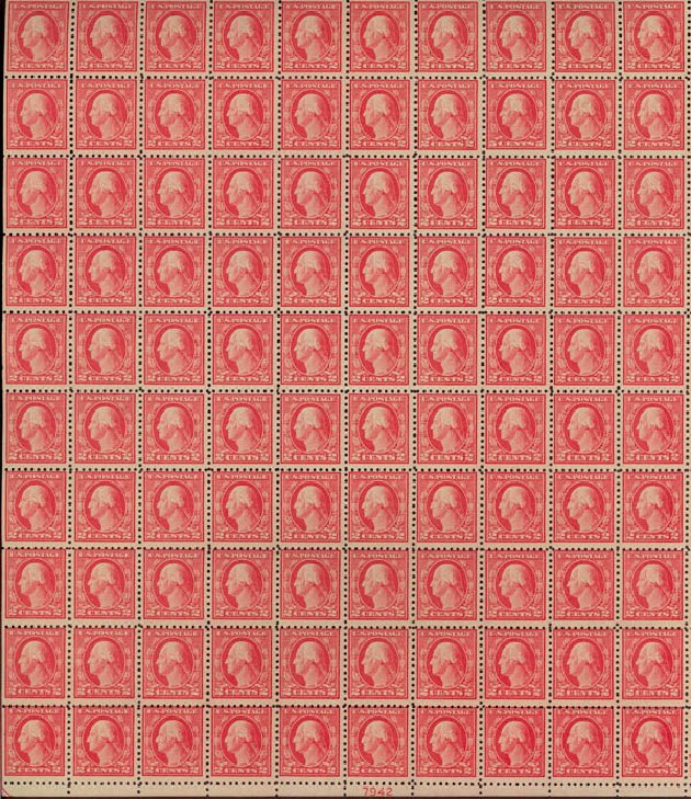 Values of US Stamps Scott Catalogue #467: 1917 5c Washington Perf 10 error. Daniel Kelleher Auctions, May 2014, Sale 652, Lot 683