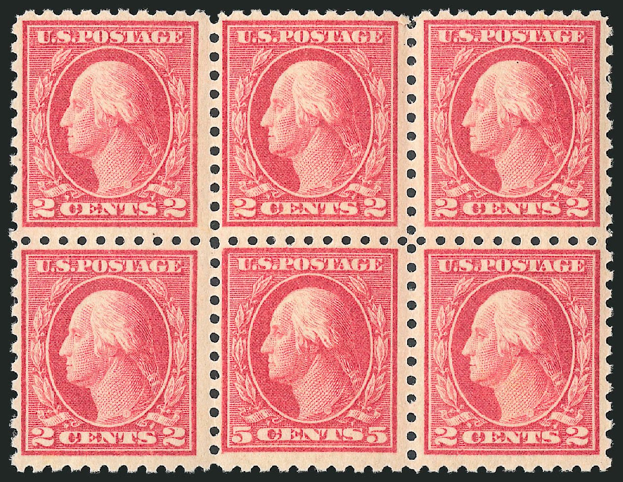 Cost of US Stamp Scott Catalog # 467: 1917 5c Washington Perf 10 error. Robert Siegel Auction Galleries, Jul 2013, Sale 1050, Lot 583