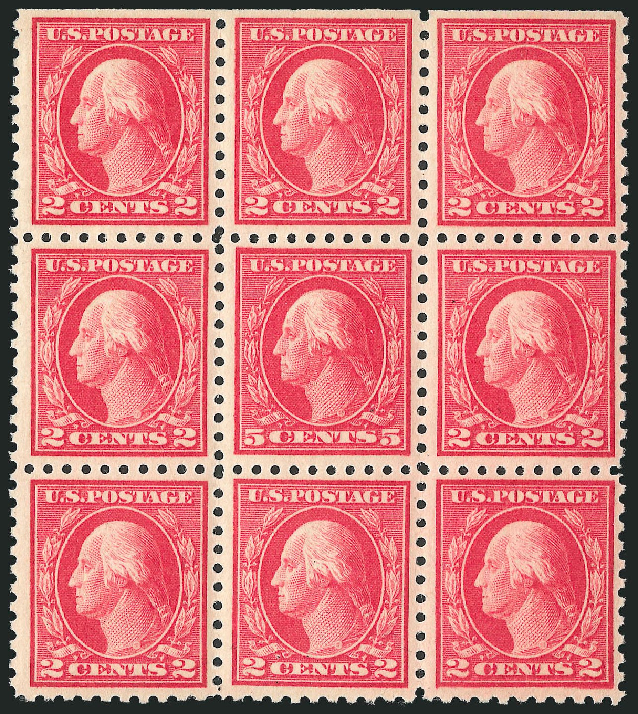 Prices of US Stamps Scott Catalogue # 467 - 5c 1917 Washington Perf 10 error. Robert Siegel Auction Galleries, Mar 2014, Sale 1067, Lot 1553