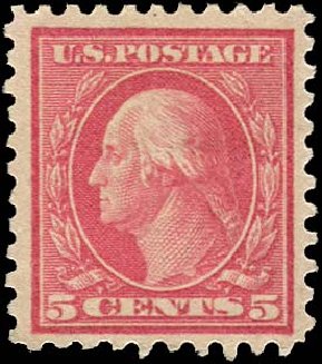 US Stamp Value Scott Cat. #467: 5c 1917 Washington Perf 10 error. Regency-Superior, Jan 2015, Sale 109, Lot 1266