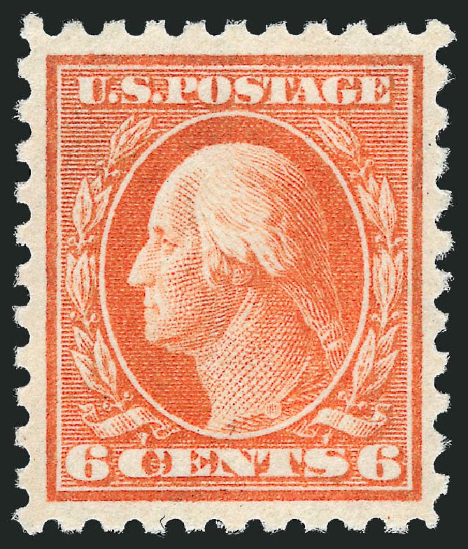 US Stamps Prices Scott Cat. 468: 6c 1916 Washington Perf 10. Robert Siegel Auction Galleries, Apr 2009, Sale 972, Lot 3347