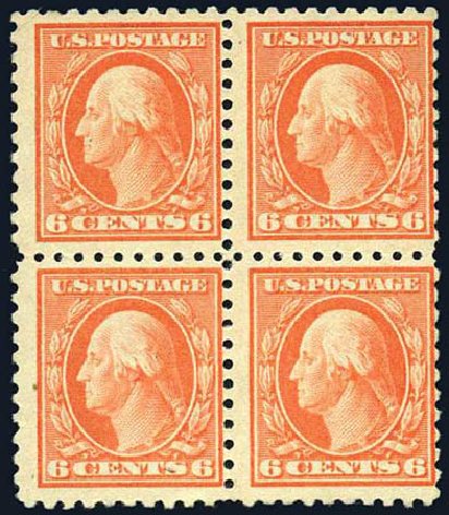 US Stamp Value Scott Cat. 468: 1916 6c Washington Perf 10. Harmer-Schau Auction Galleries, Jul 2010, Sale 86, Lot 539