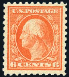 Costs of US Stamp Scott Catalogue 468 - 1916 6c Washington Perf 10. Harmer-Schau Auction Galleries, Feb 2009, Sale 80, Lot 1330