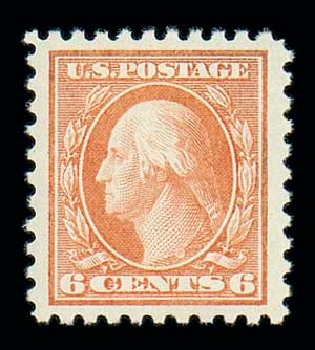 Value of US Stamp Scott Catalog # 468 - 6c 1916 Washington Perf 10. Matthew Bennett International, Jun 2007, Sale 319, Lot 1464