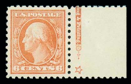 US Stamp Prices Scott #468 - 1916 6c Washington Perf 10. Matthew Bennett International, Oct 2007, Sale 322, Lot 2234